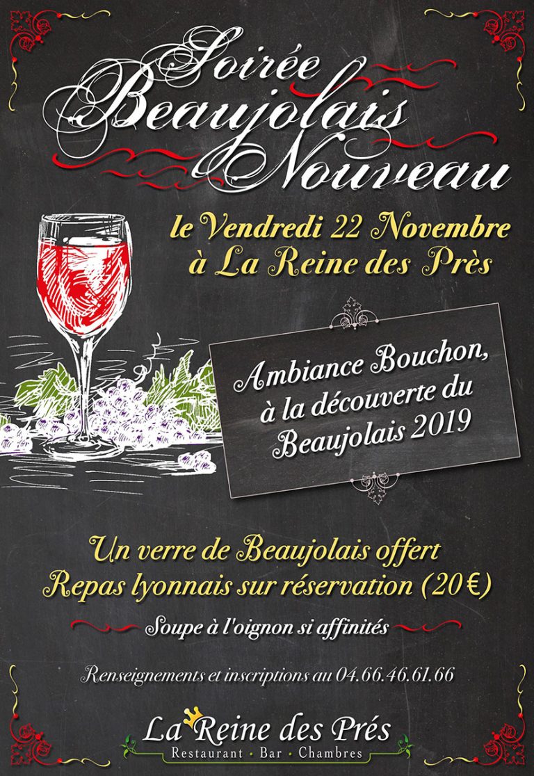 Le Beaujolais nouveau s'invite à l'auberge Auberge La Reine des Prés